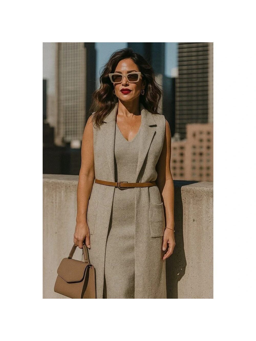 Monteau LA Duster Sweater Vest Sleeveless Cardigan